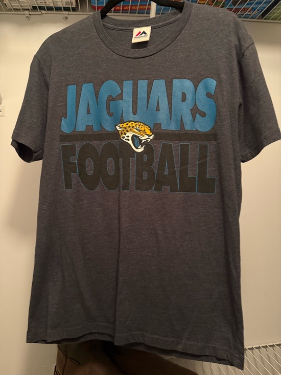 Majestic Other - Jaguars Football Graphic Tee - Dark Gray with Teal & Yellow Logo